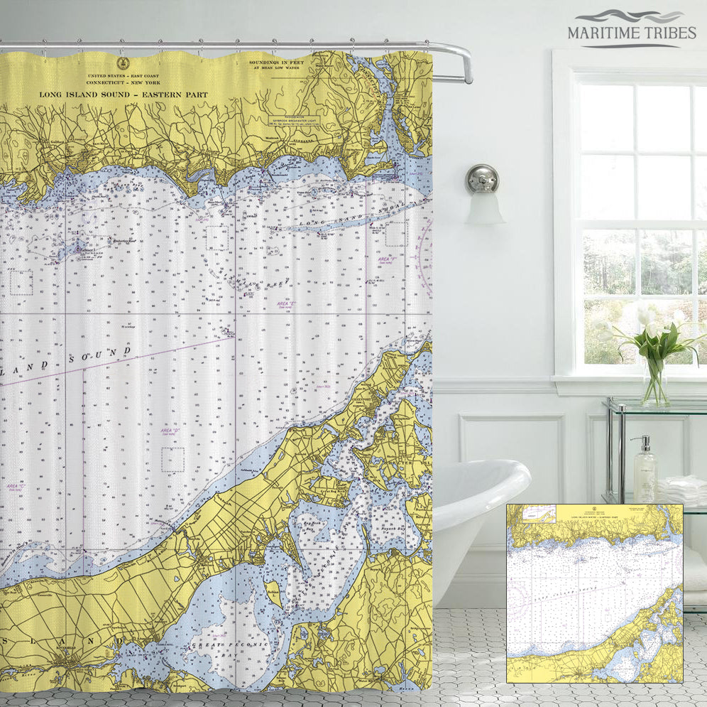 Branford, orders CT Nautical Chart Shower Curtain / Made to Order