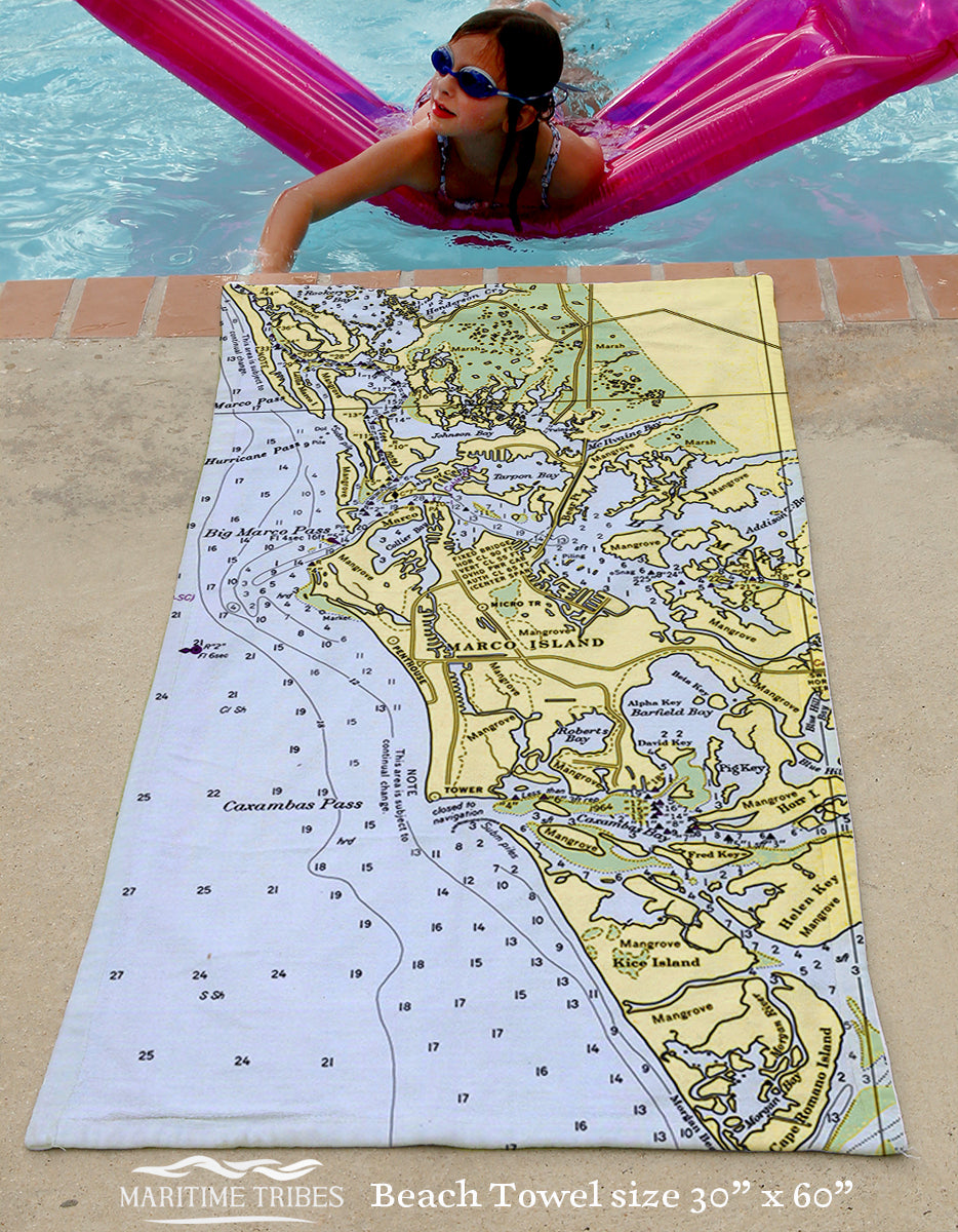 Marco Island, FL deals Nautical Chart Shower Curtain / Made to Order