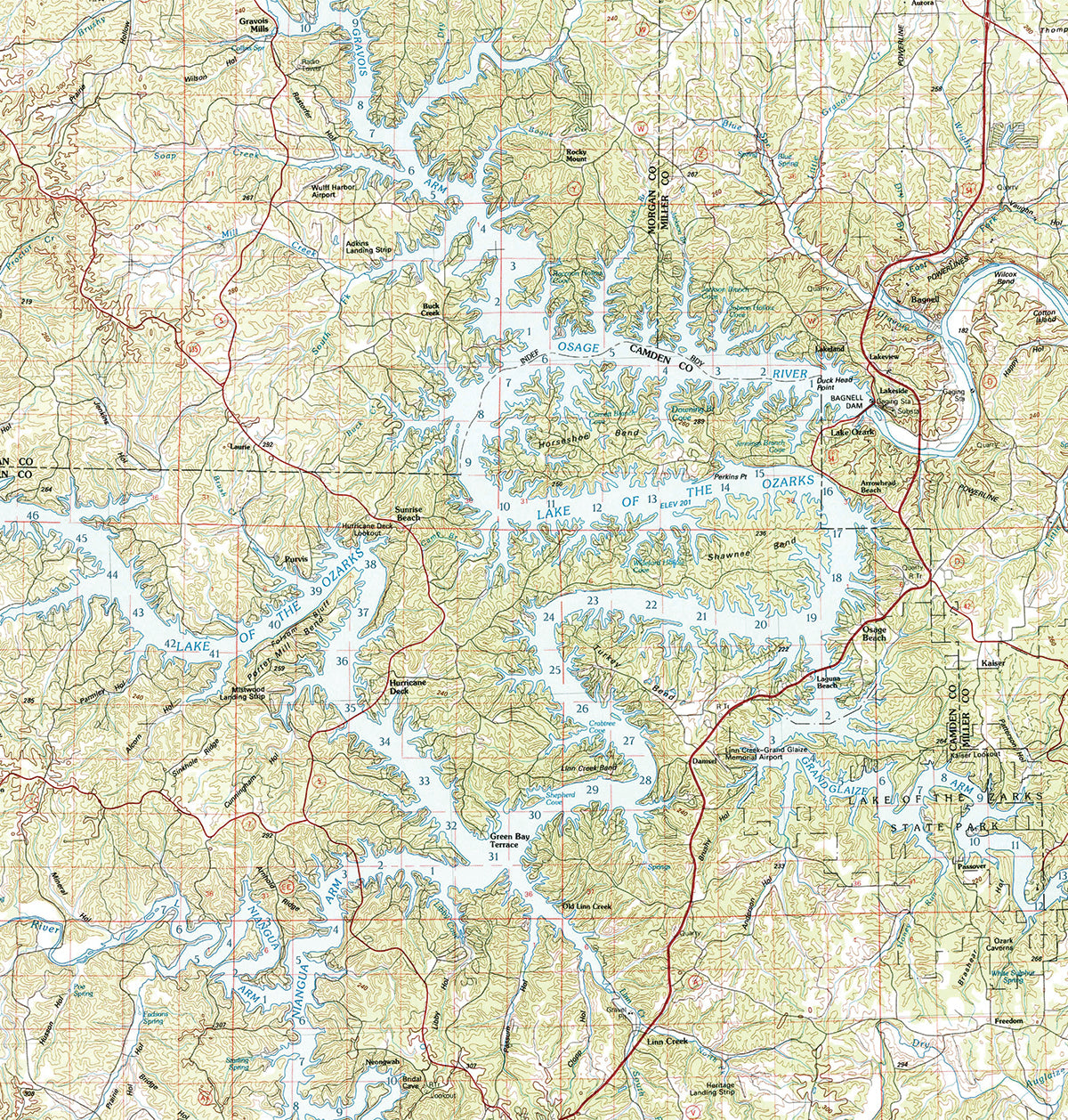 NC: Lake Norman South, NC (1970) Topo Map Shower Curtain / Made to Order high quality