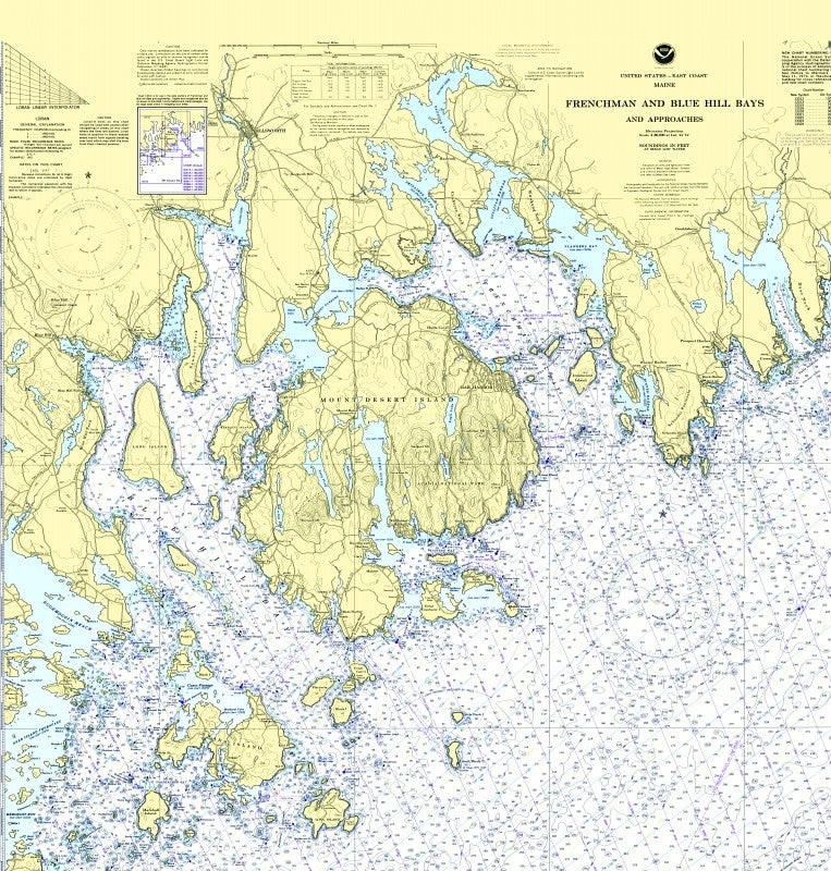 Bar Harbor, ME Nautical Chart Shower Curtain outlet / Made to Order