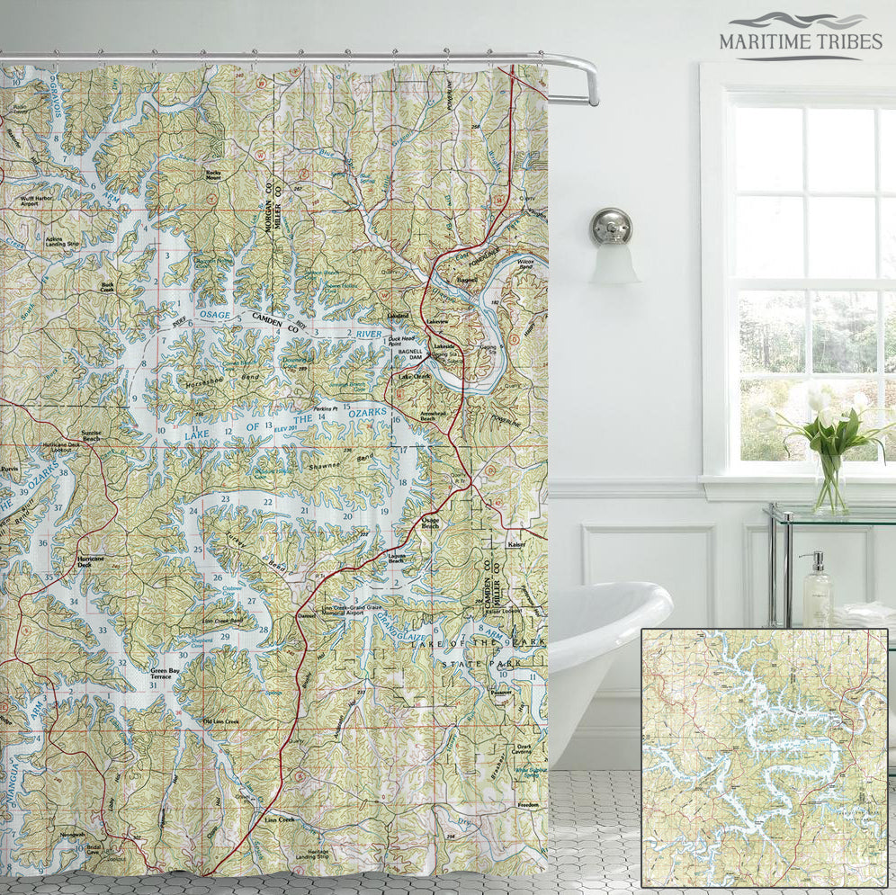 New Bern, NC (2019) Topo order Map Shower Curtain / Made to Order