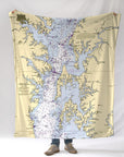 Annapolis, MD - Chesapeake Eastern Bay nautical chart Blanket