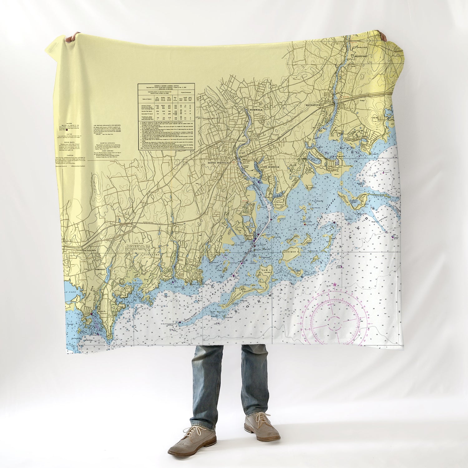 Westport - Norwalk Islands, CT Nautical Chart Blanket