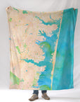 Lavallette, NJ Watercolor Map Blanket