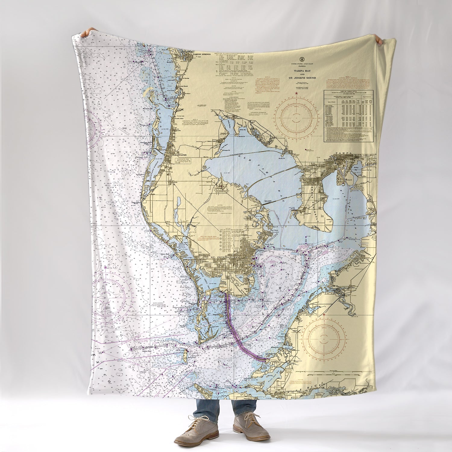 St. Petersburg / Tampa Chart, FL. Nautical Chart Blanket