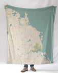 Scituate, MA Sea Glass Map Blanket