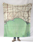 Anchor Bay(Lake St. Clair), MI Topo Map Blanket