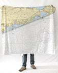 West Hampton, Long Island, NY - Nautical Chart Blanket