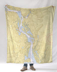 Essex, CT Nautical Chart Blanket