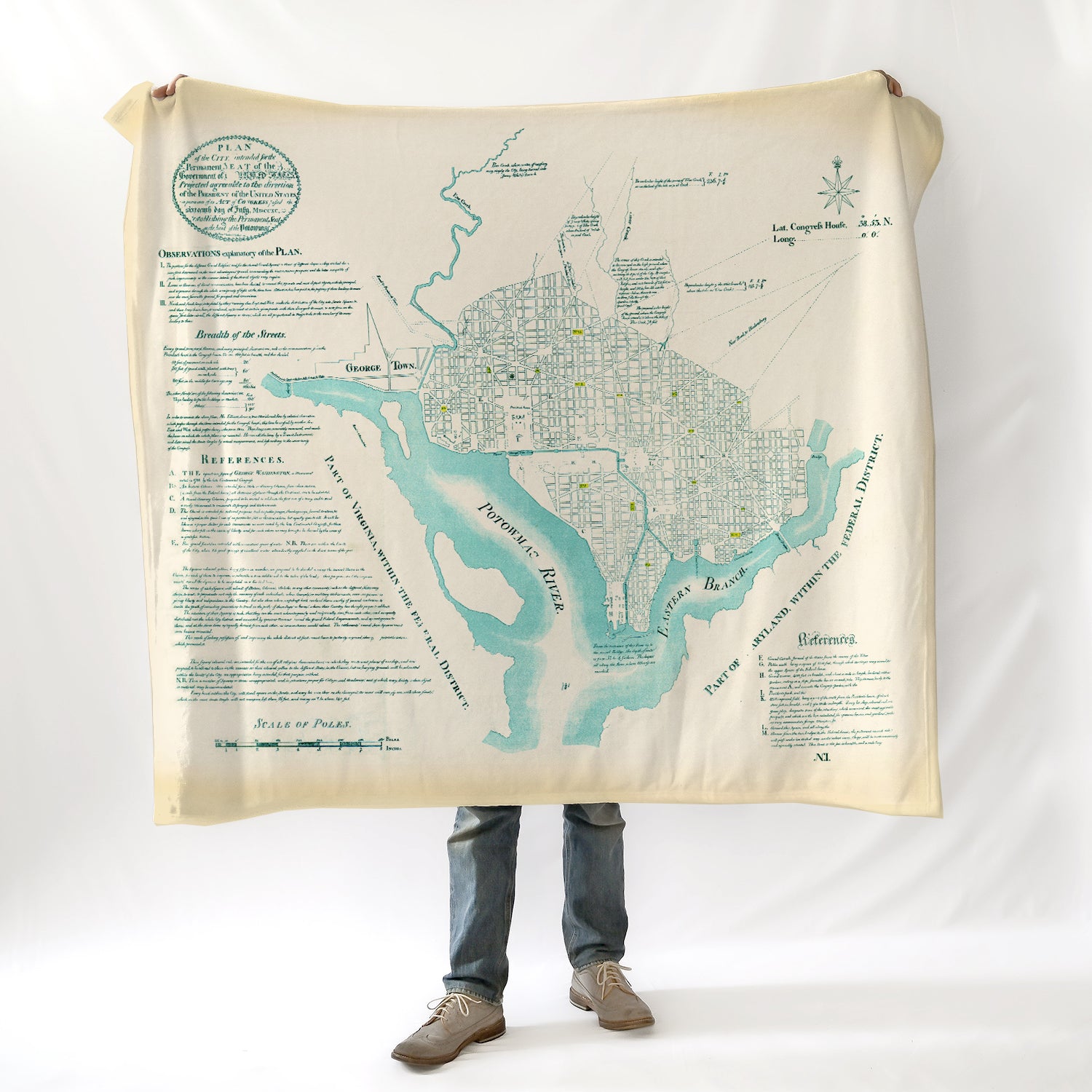 L&#39;Enfant&#39;s 1791 Plan of Washington D.C. Blanket