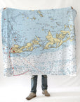 Key West, FL Nautical Chart Blanket