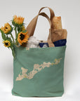 Fishers Island Sea Glass Map Tote