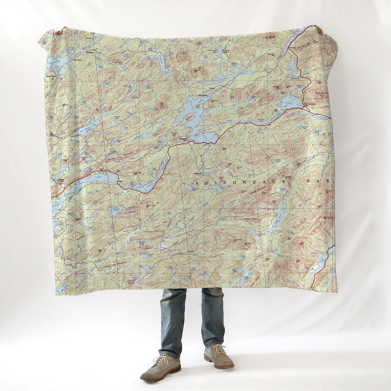 Old Forge - Blue Mountain, NY Topo Blanket