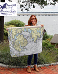 Prospect Harbor & Mt. Desert Island, ME Nautical Chart Baby Blanket