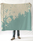 Down East Coast of Maine, Sea Glass Map Blanket