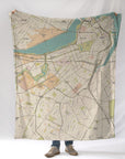 Boston South End Sea Glass Map Blanket