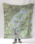 Lake Placid, NY Topo Map Blanket