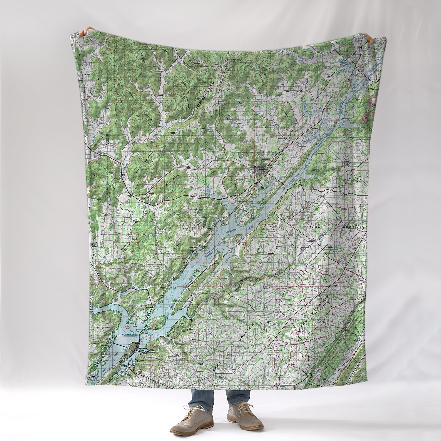 Guntersville Lake Topo Blanket