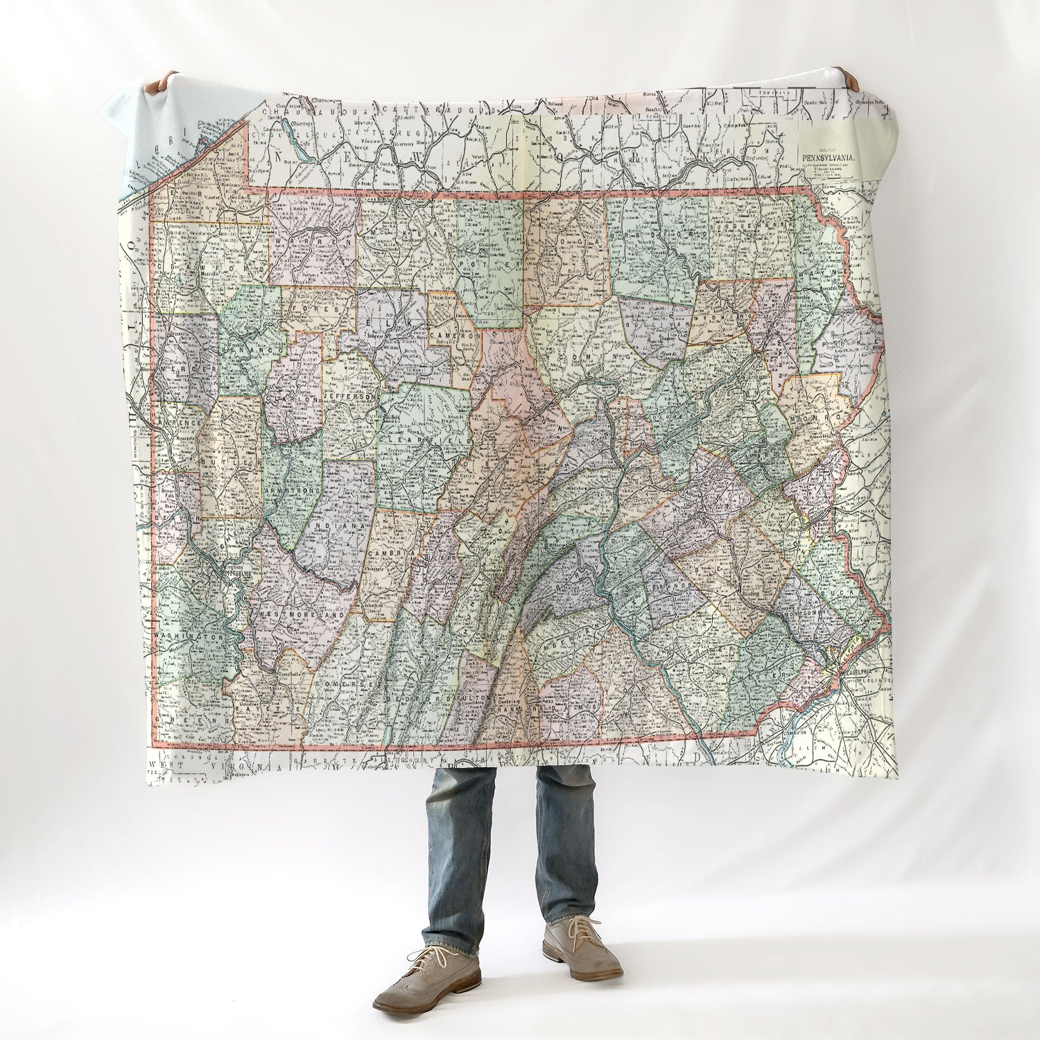 Pennsylvania State Map Blanket