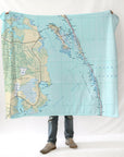 Manteo, NC Outerbanks Topo Map Blanket