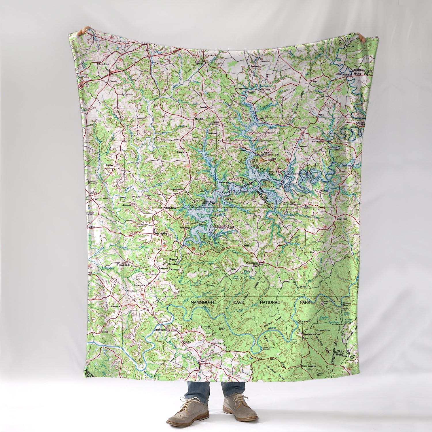 Nolin Lake, KY topo map Blanket