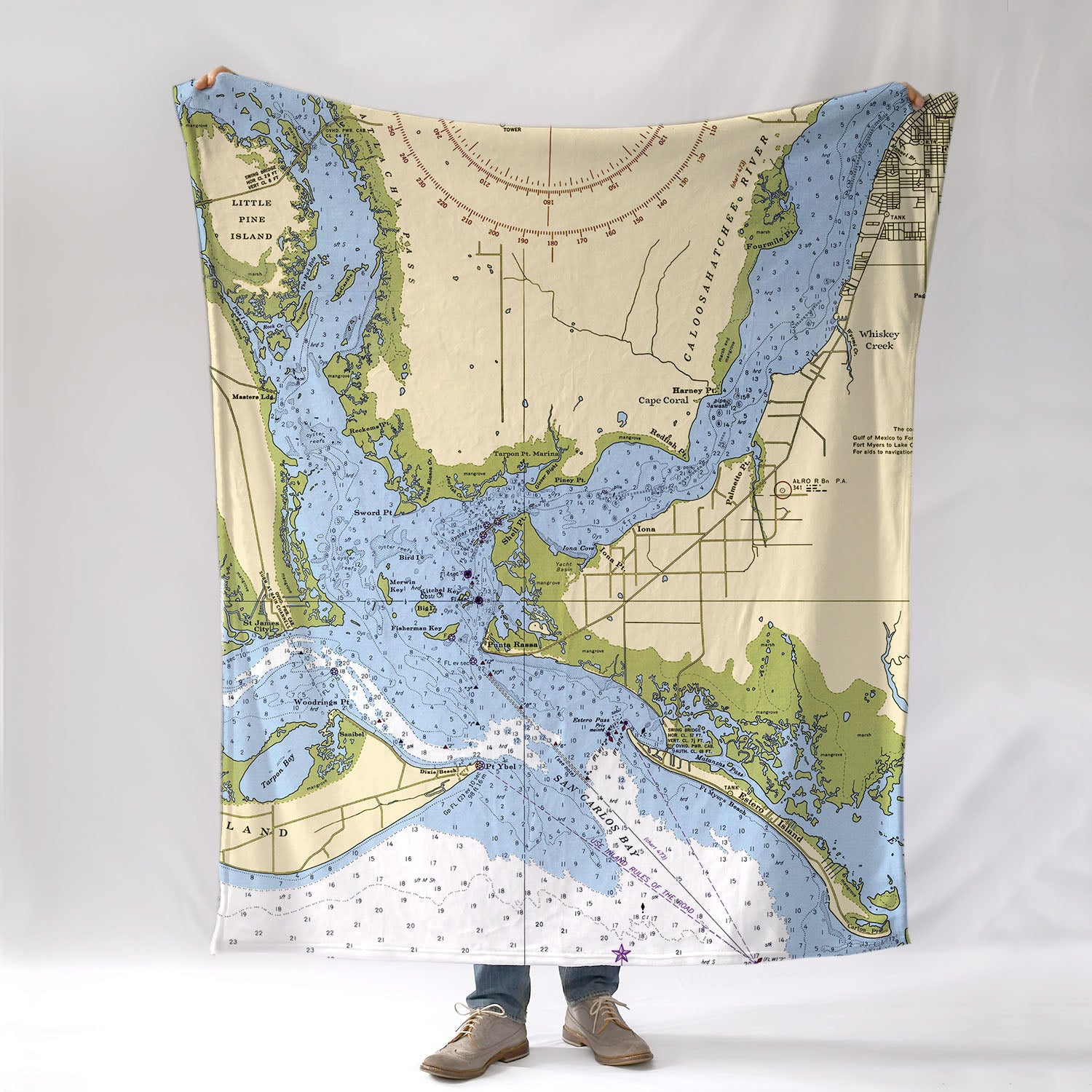 Tarpon Point, Cape Coral, Estero FL Nautical Chart Blanket