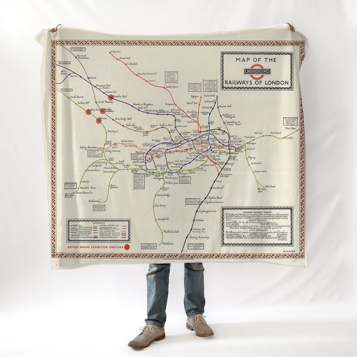 London Underground Vintage Map Blanket