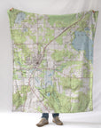 Spooner, WI Topo Map Blanket