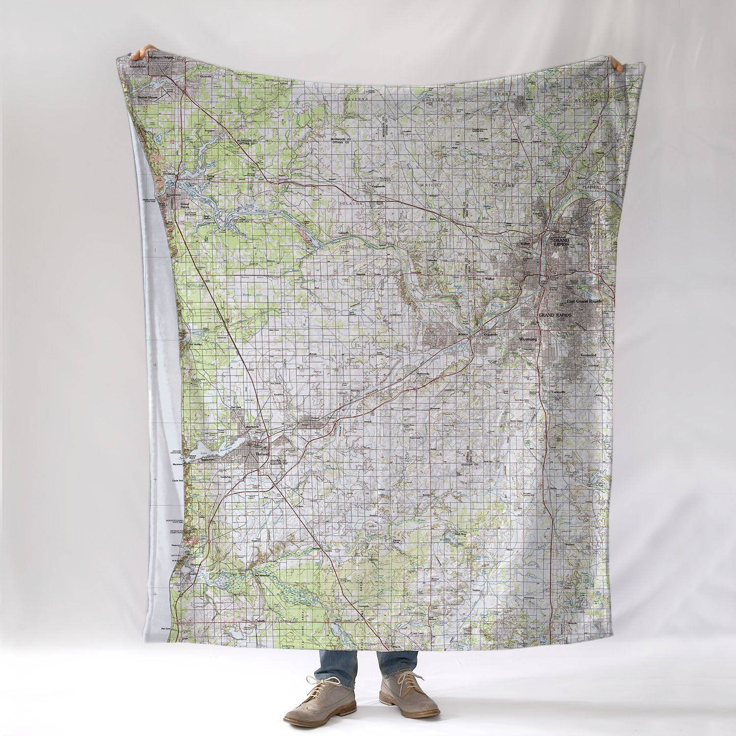 Ottowa County, MI Topo Map Blanket