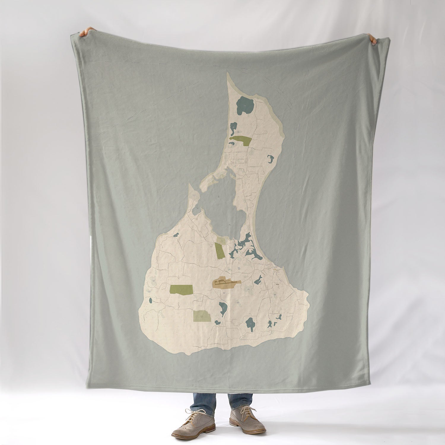 Block Island Gold Dust Map Blanket