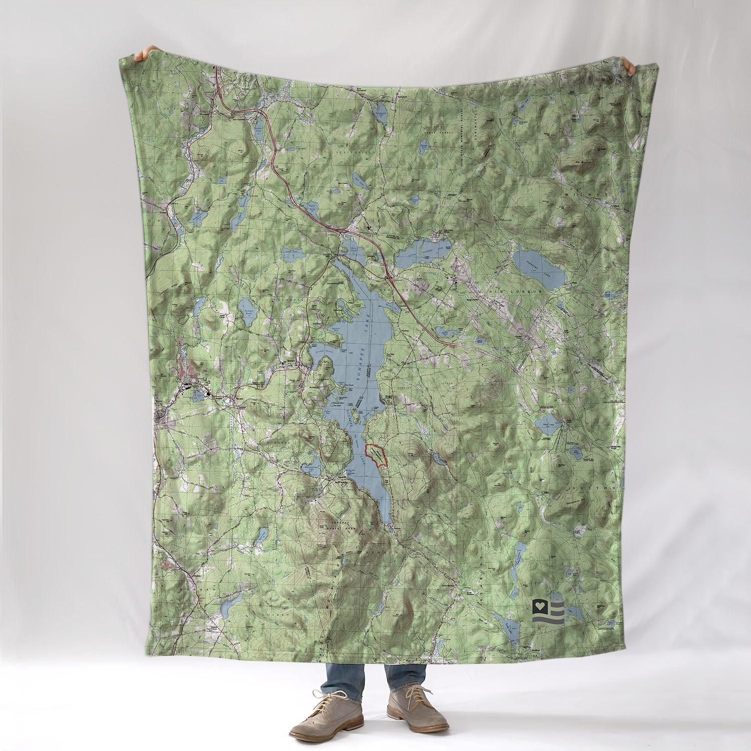 Lake SunapeeTopo Map Blanket