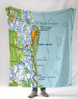 Amelia Island Topo MAp Blanket