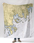 Machias Bay to Tibbett Island Nautical Chart Blanket