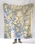 Ketchikan AK Nautical Chart Blanket