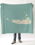 Nantucket, MA Sea Glass Map Blanket