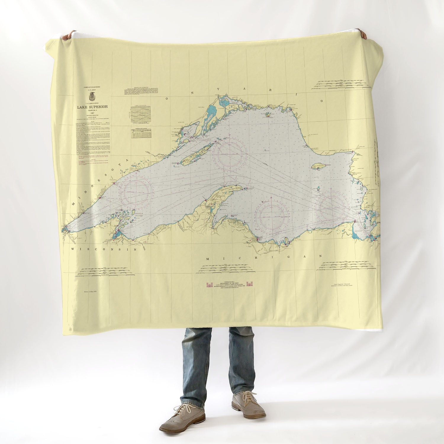 Lake Superior NOAA Chart Blanket