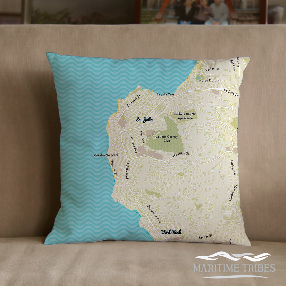 La Jolla CA Modern Wave 16 Inch Pillow