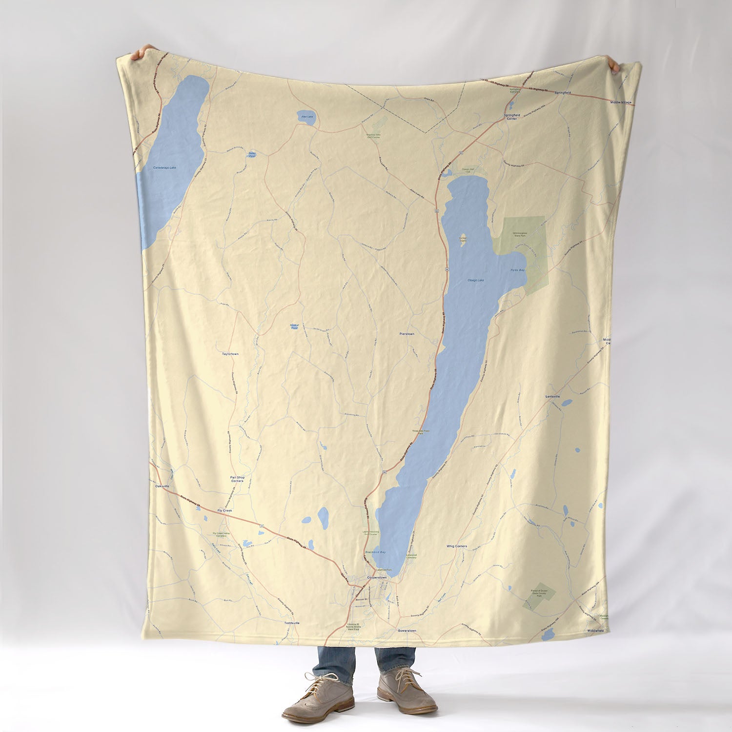 Cooperstown NY Streets Map Blanket