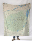 Adirondack ParkNY Charted Territory Map Blanket