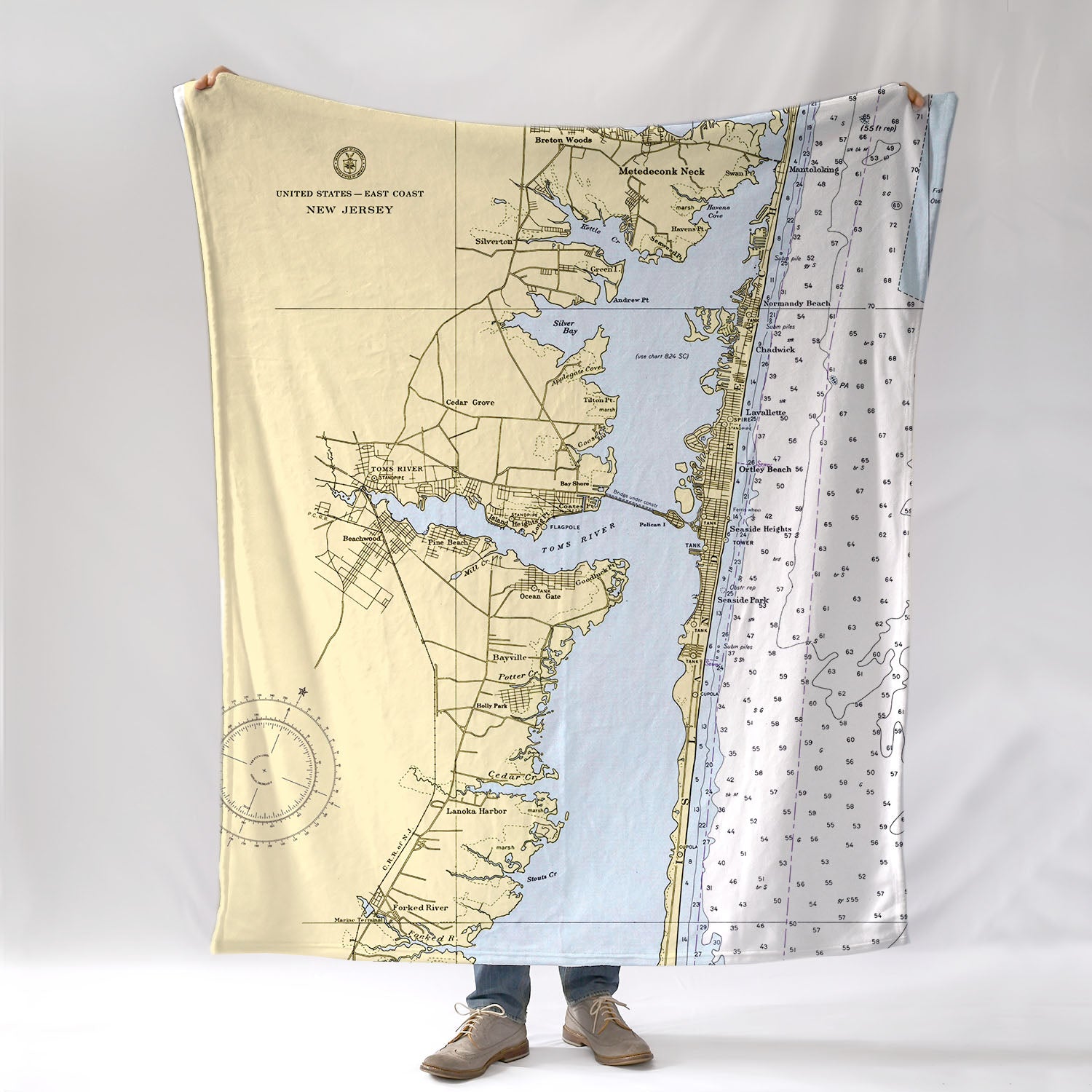 Lavallette (from Island Beach to Mantoloking) NJ Nautical Chart Blanket