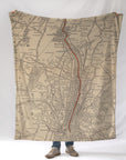 Stony Point to Kings antique map Blanket