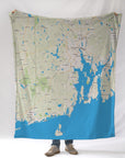 Rhode Island, Newport, RI Hometown Style Map Blanket