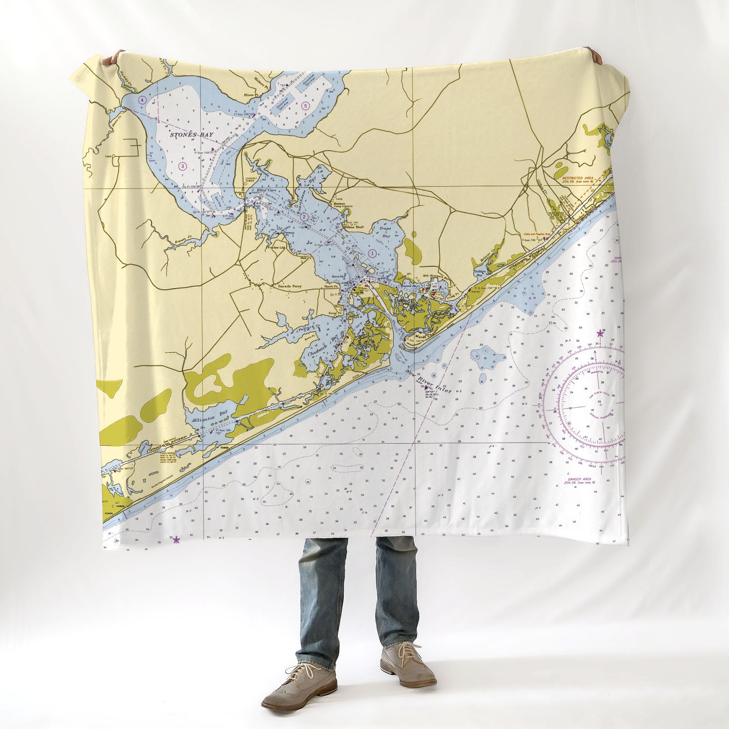 Northern Topsail Island to Onslow Beach Chart Blanket