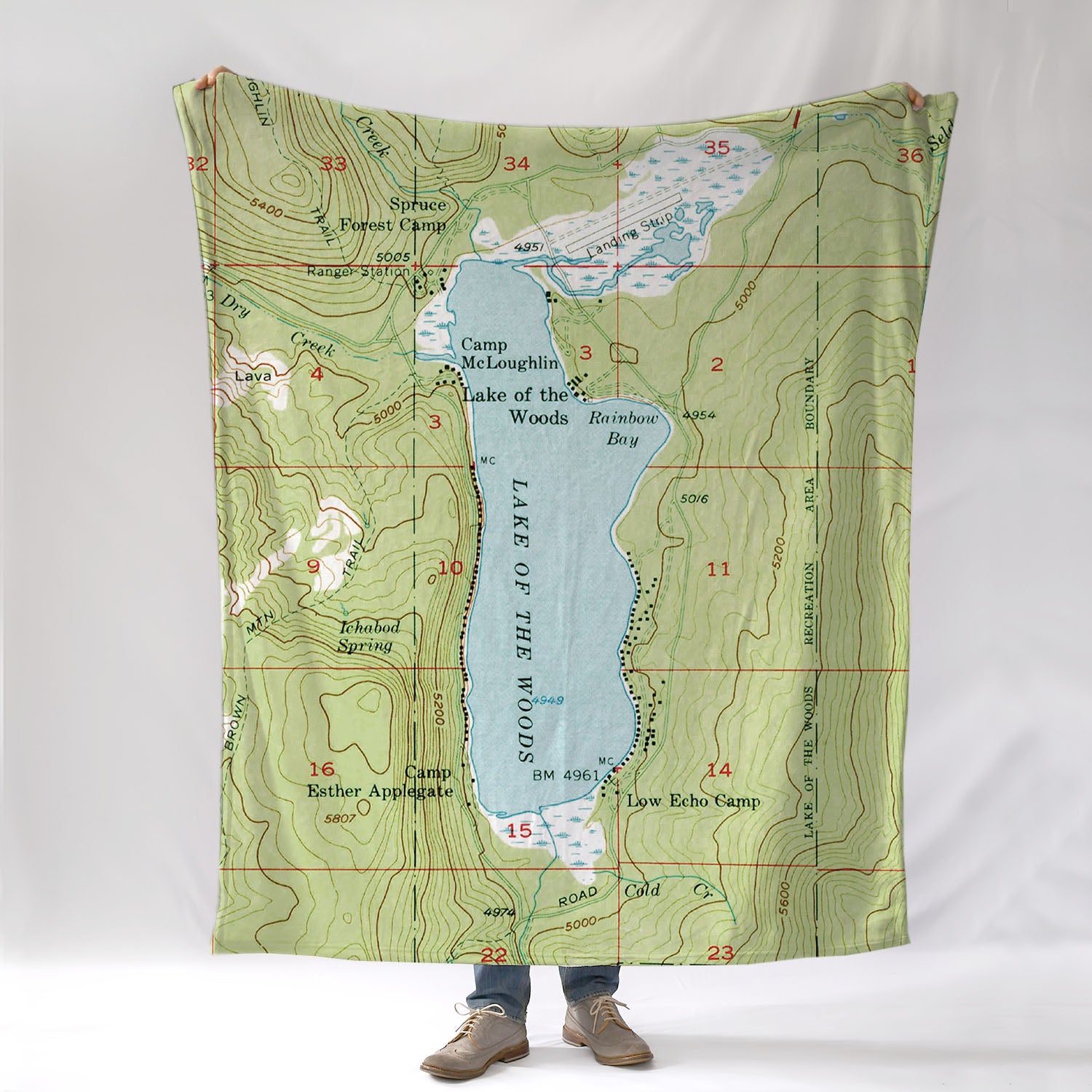 Lake of the Woods, OR Quadrangle Topo Oregon Blanket