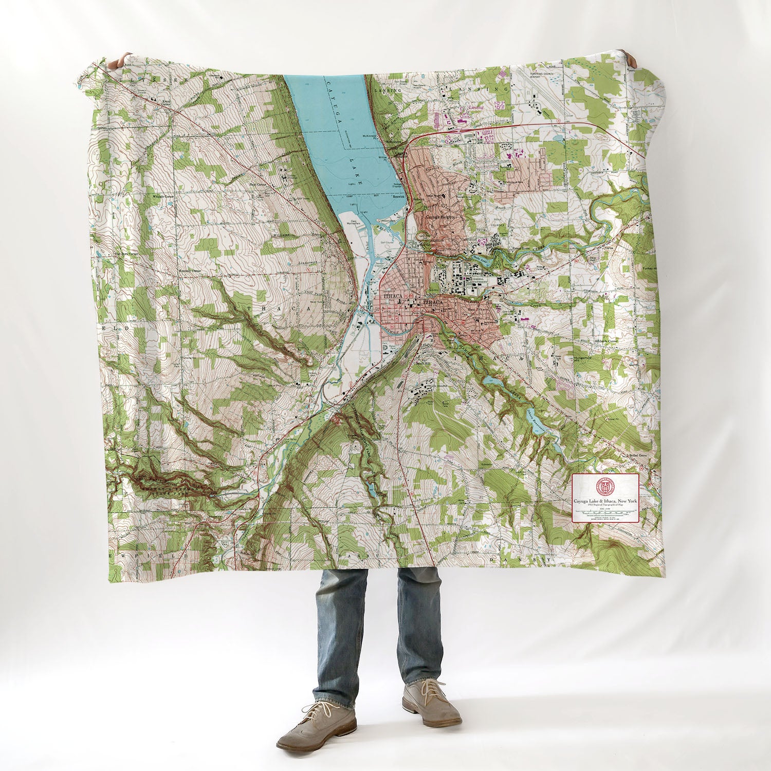 Cornell University / Ithaca New York Topo Map Blanket