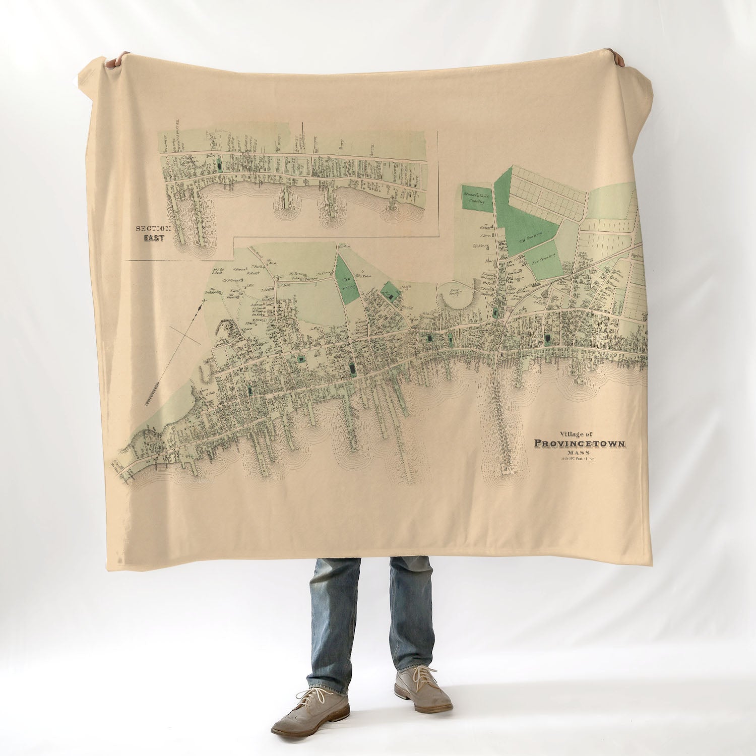 Village of Provincetown MA Antique Plan Blanket