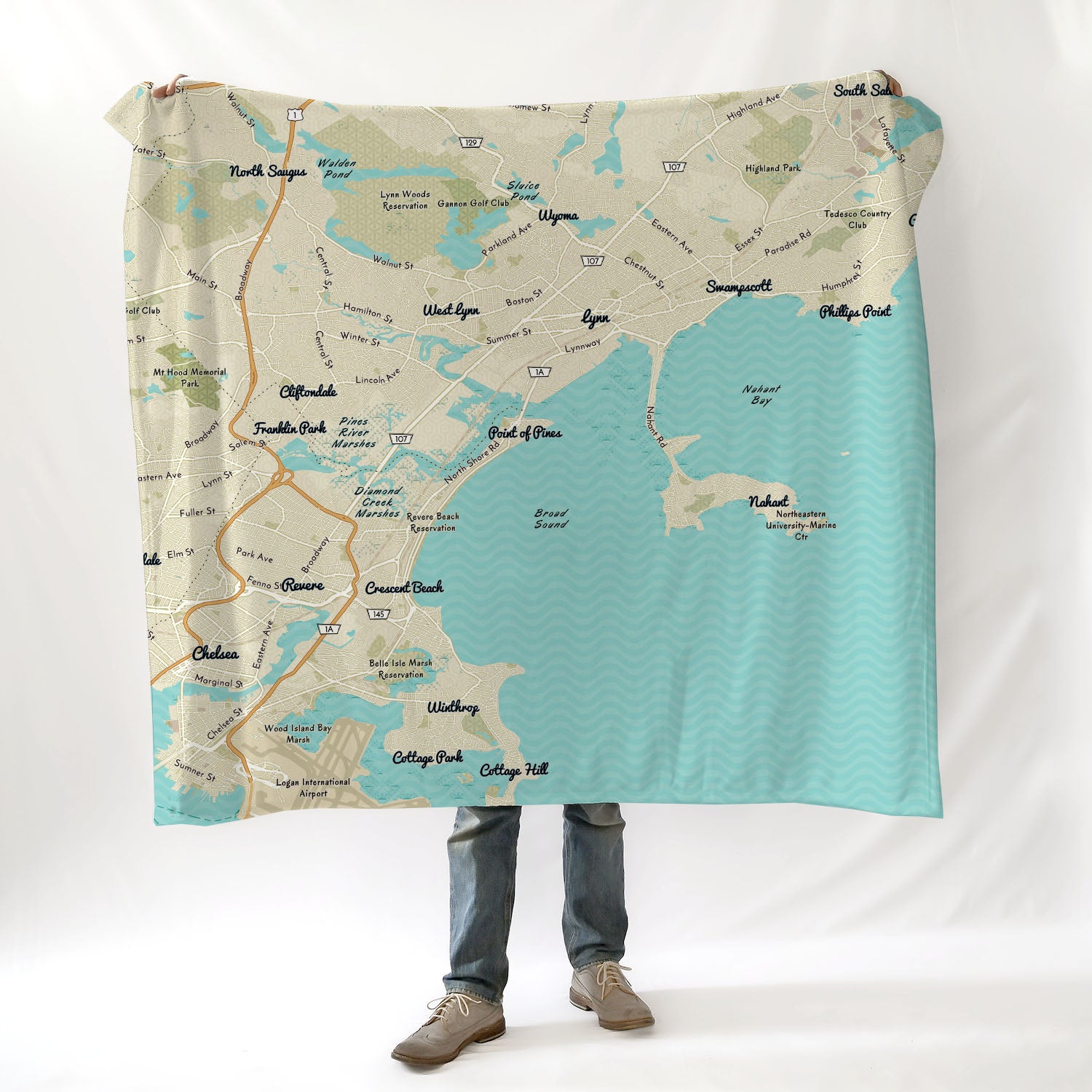 Revere to Swampscott MA Modern Wave Blanket