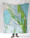 Jupiter Island FL Topo Blanket