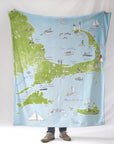 Cape Cod and the Islands Illustrated Map Blanket