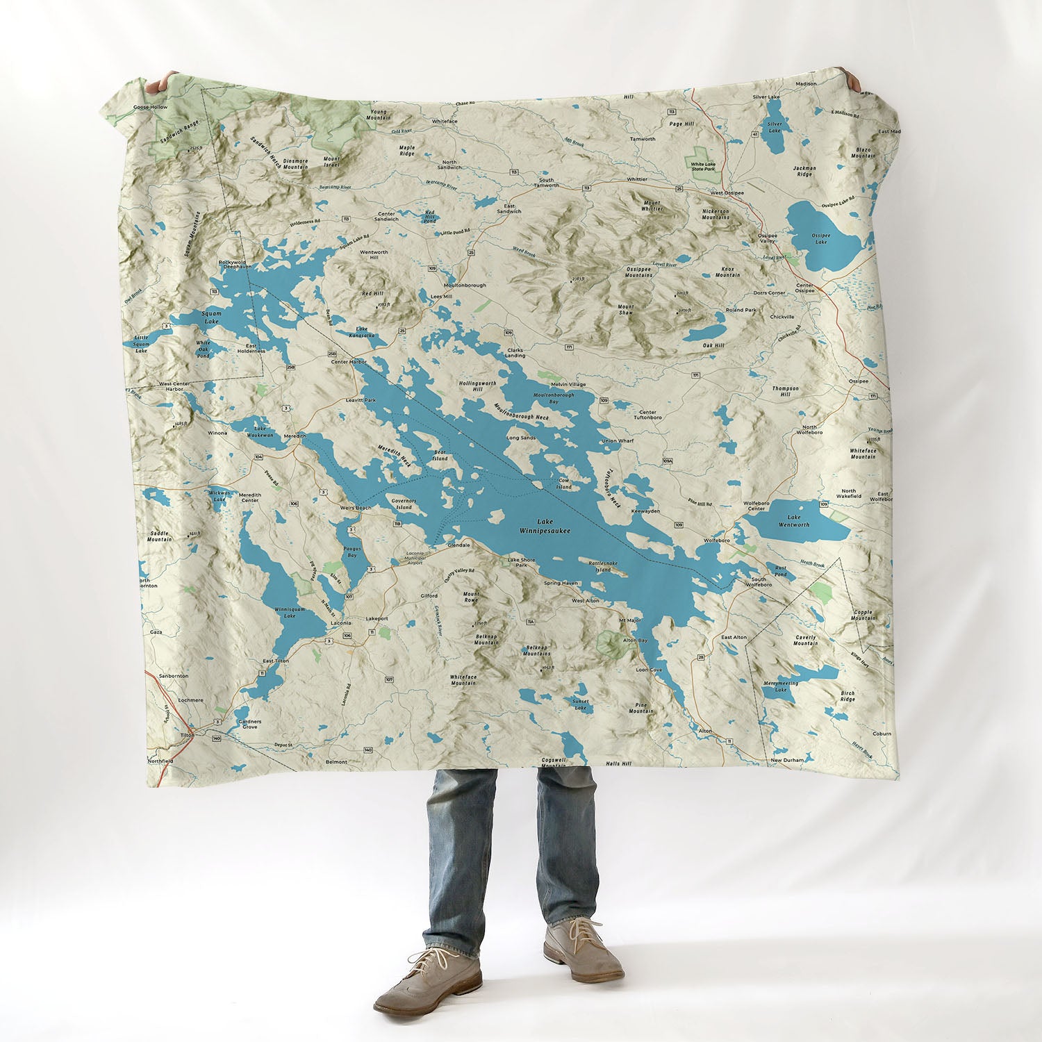 East Concord to Hampton, NH charted territory 48x55 Blanket